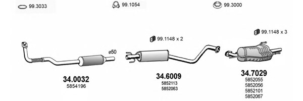 ASSO ART1670 Exhaust System
